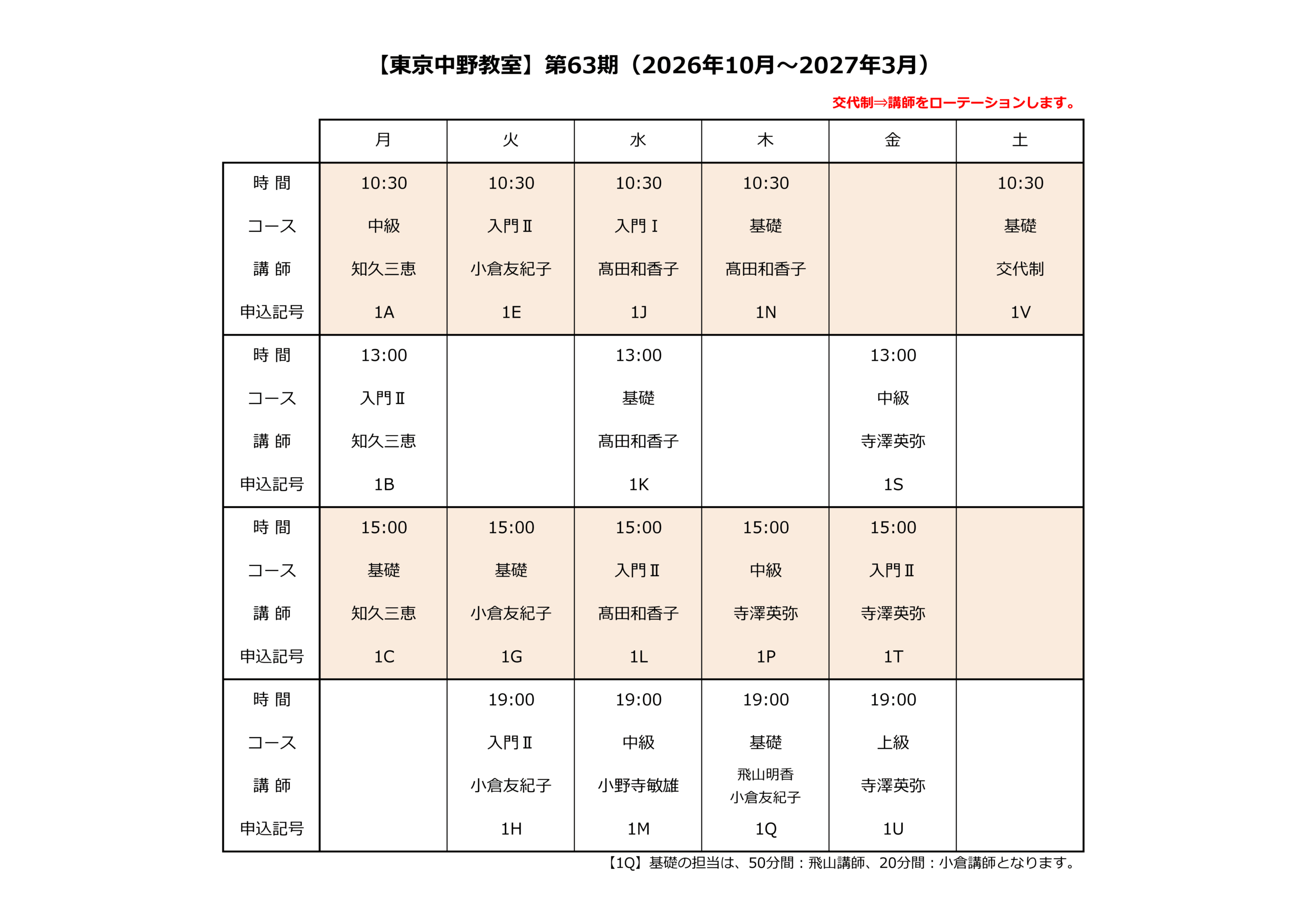 新時間割表